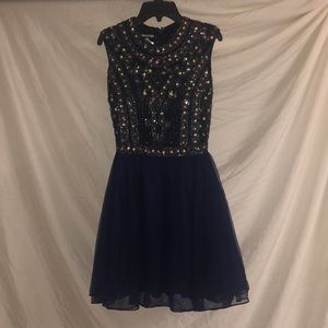 Navy Blue Short Primavera Dress